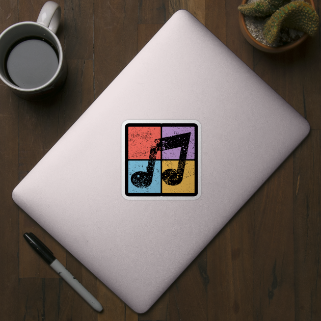 Musical Note Pop Art Design - Retro Music Symbol by TuncGK